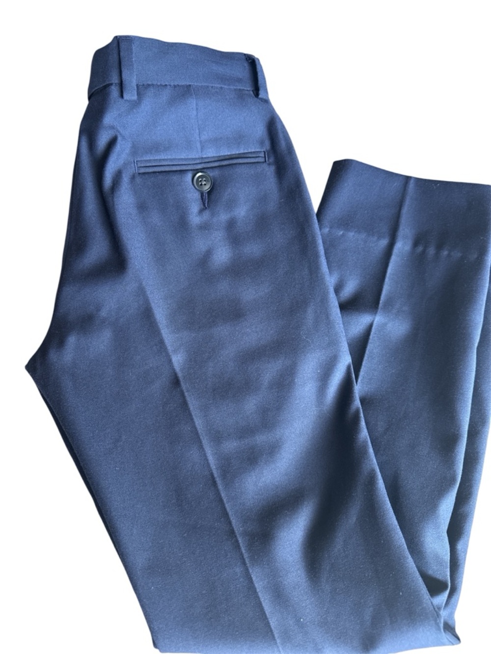 TALLIA Navy Dress Pants with Geometric Waistband Accent - Picture 2 of 5